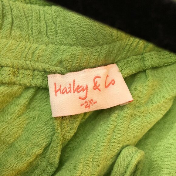 Hailey & Co Womens Green Ruffle Hem Shorts Pull On Pockets 2XL - Picture 3 of 4